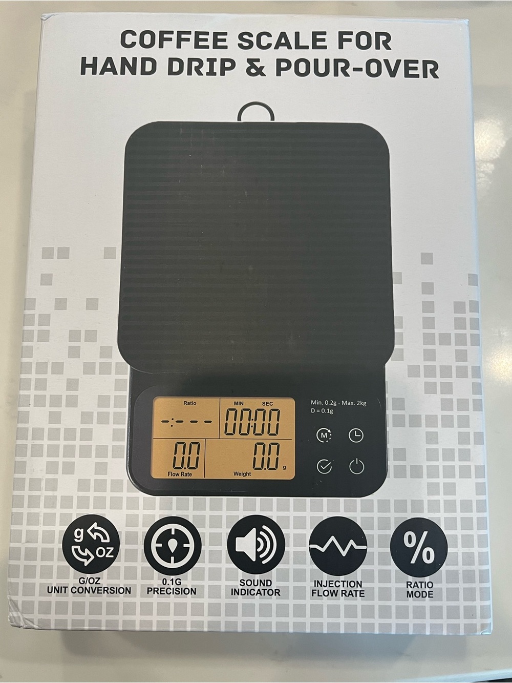 Black Digital Coffee Scale for Hand Drip & Pour-Over